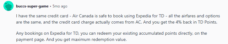 Reddit User Gives Thoughts On Expedia For TD
