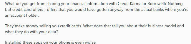 Reddit User Discusses Credit Karma And Borrowell