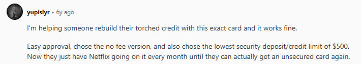 Reddit User Recommends The Home Trust Secured Card
