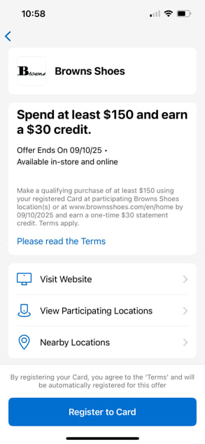 Example Of An Amex Offer On The App