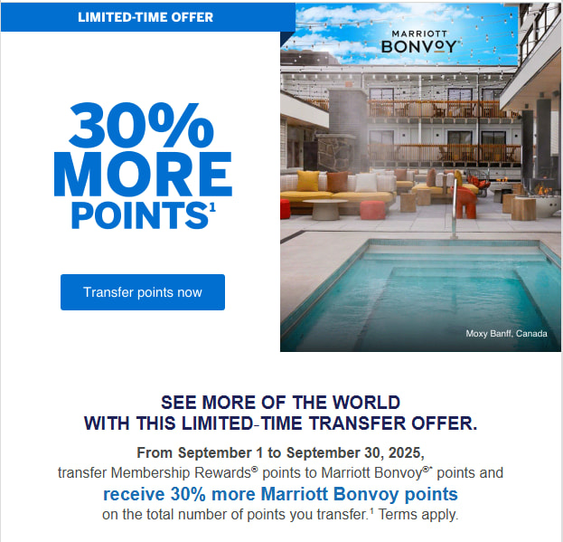 American Express Membership Rewards Marriott Bonvoy transfer bonus