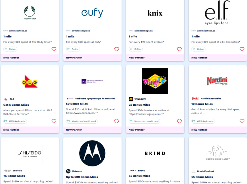 Air Miles promotion examples