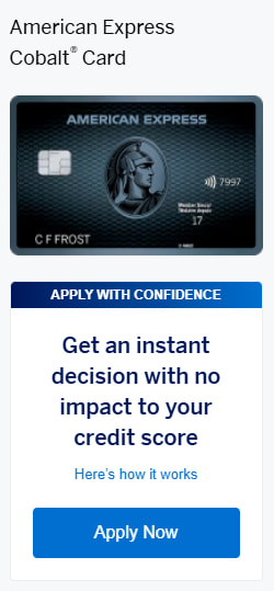 Soft credit check for Amex Cobalt application