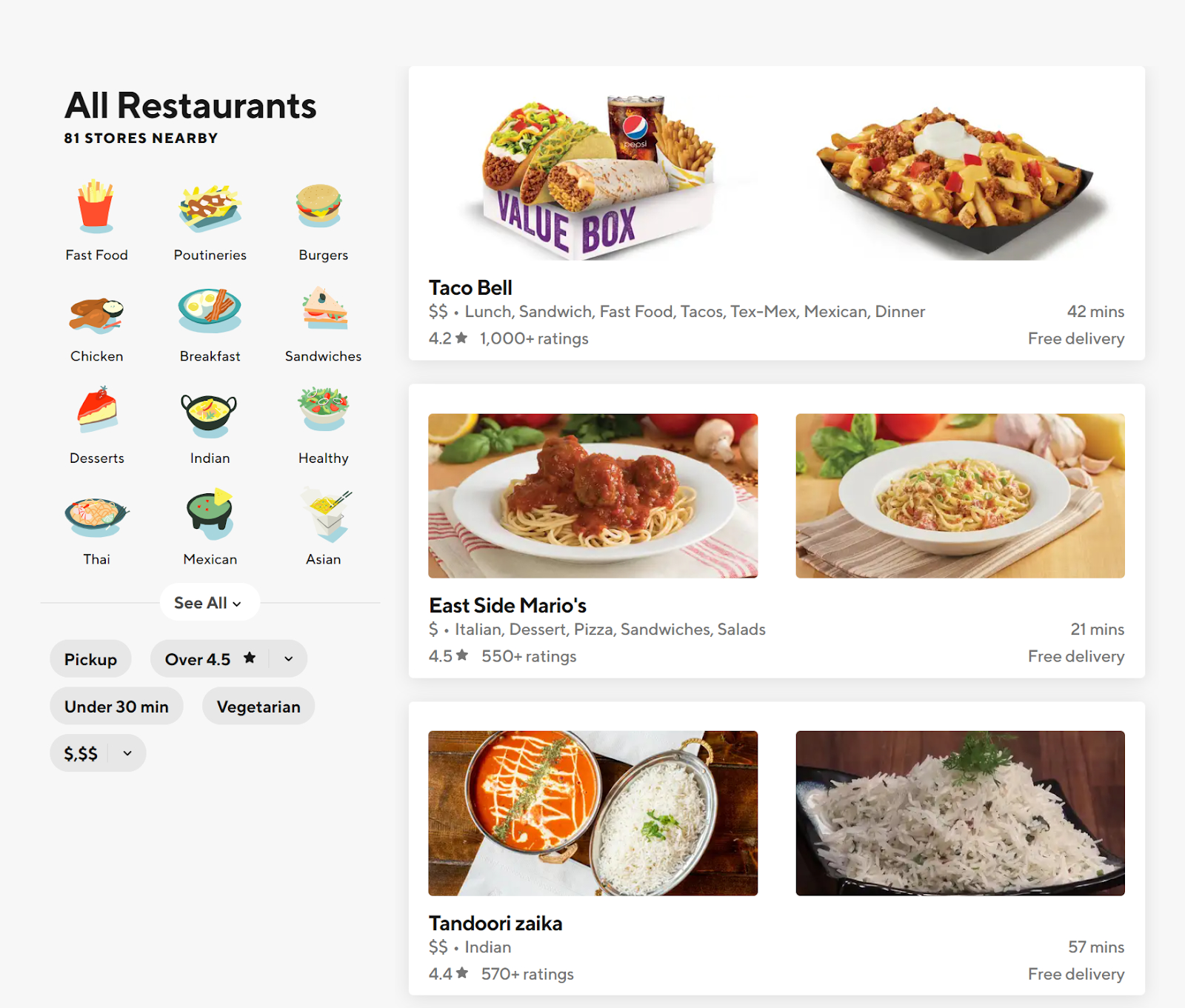 Examples Of Participating Doordash Restaurants