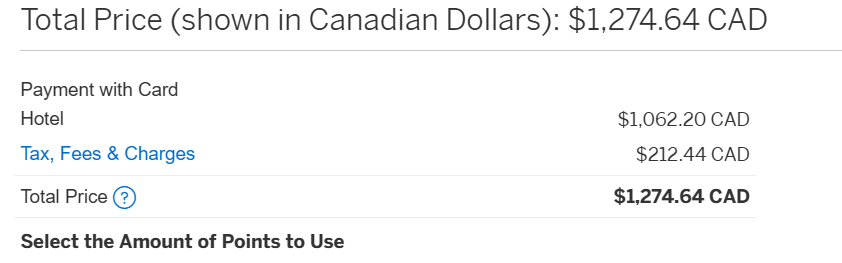Amex Hotel Collections Example Pricing For London UK