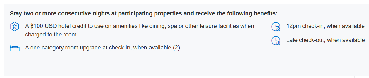 Amex Hotel Collections Example Benefits For Miami FL