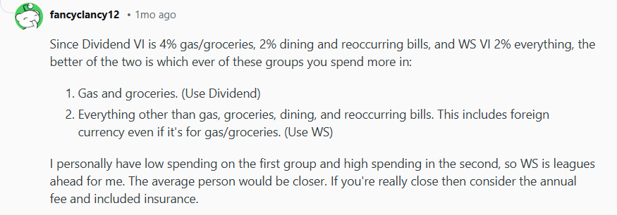 Reddit User Recommends A Combination Of CIBC Dividend and Wealthsimple Cards