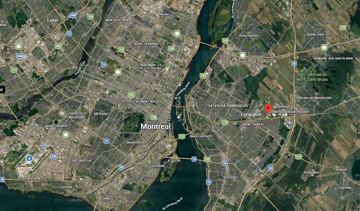 Location of Montreal Metro Airport
