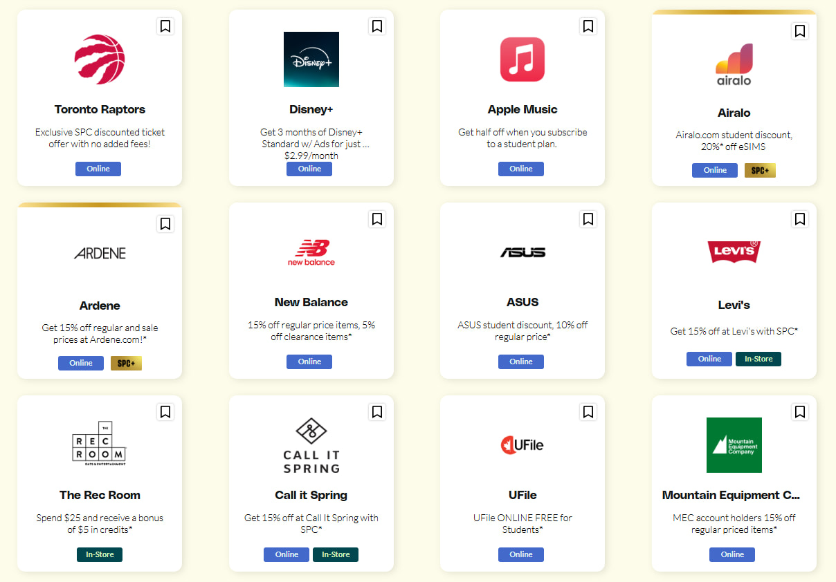 SPC partners, including the Toronto Raptors, Apple Music, Ardene, and The Rec Room.