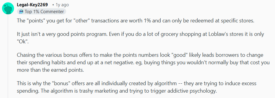 Redditor Doesn't Like PC Cards Or PC Optimum Program