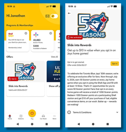 Shell Scene+ Blue Jays offer