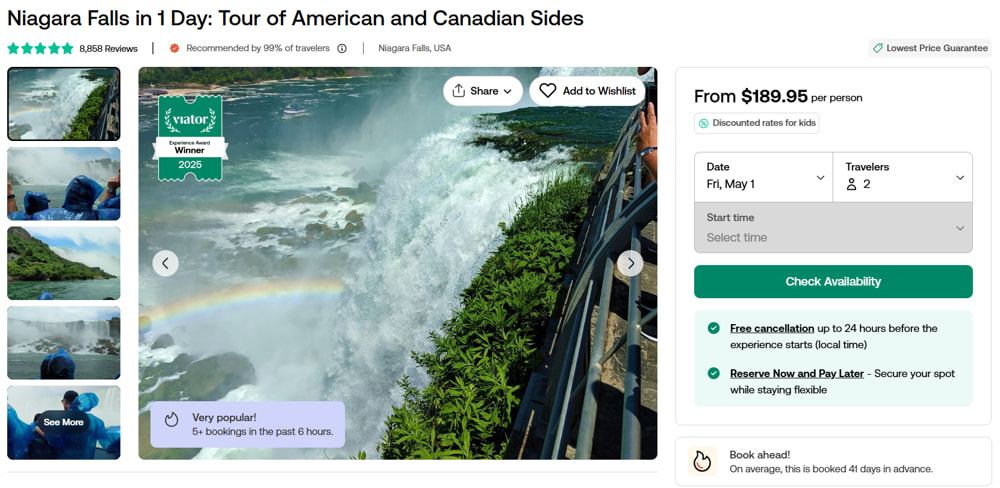 Paying USD for travel on Viator
