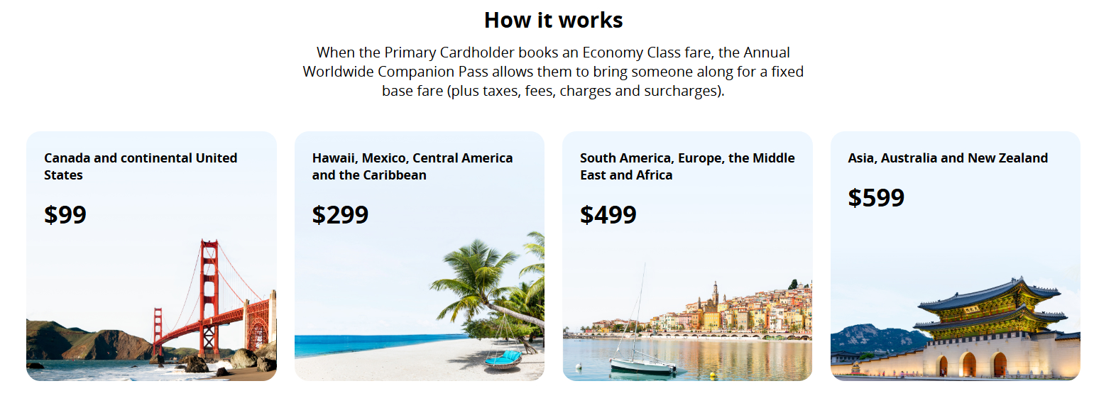 Destinations and Pricing for Aeroplan Companion Passes