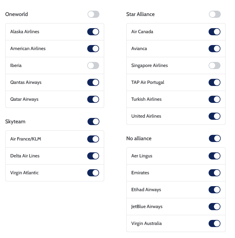 List of Airline Programs Available with Points Path