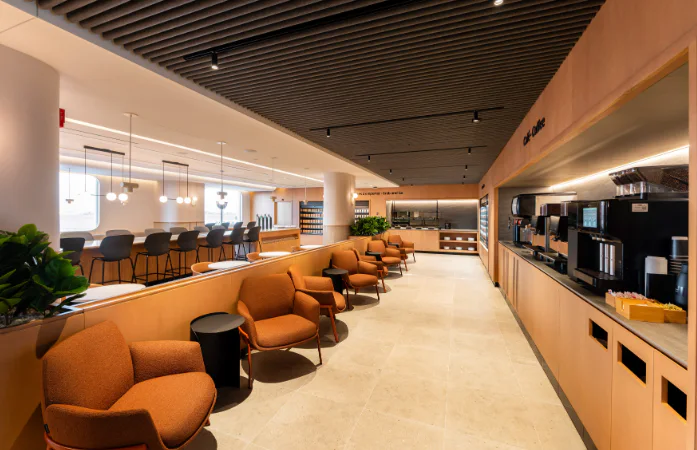 Comfortable Seats at an Air Canada Cafe