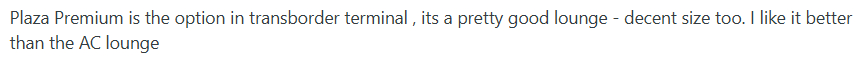 Redditor Comments That the Plaza Premium Lounge Is Better than the Air Canada Lounge
