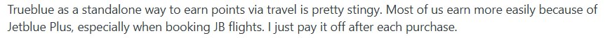 Redditor Says the TrueBlue Program is Stingy