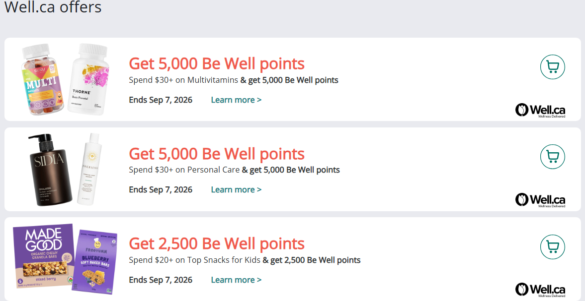 Be Well Rewards Offers for Well.ca