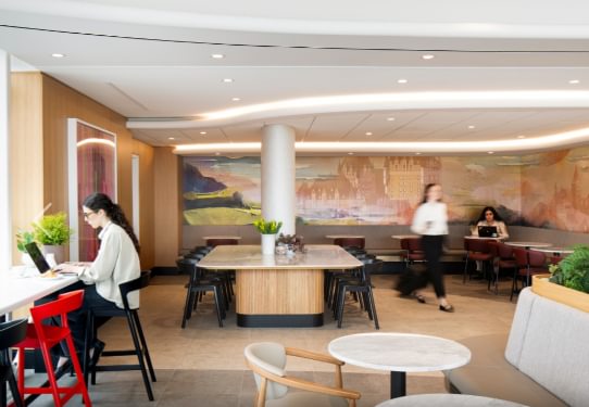 View of Table Seating at the YQB Air Canada Lounge